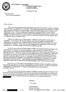 Letter from the U.S. Army