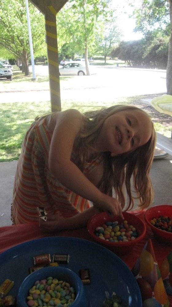 young girls smiling at birthday party