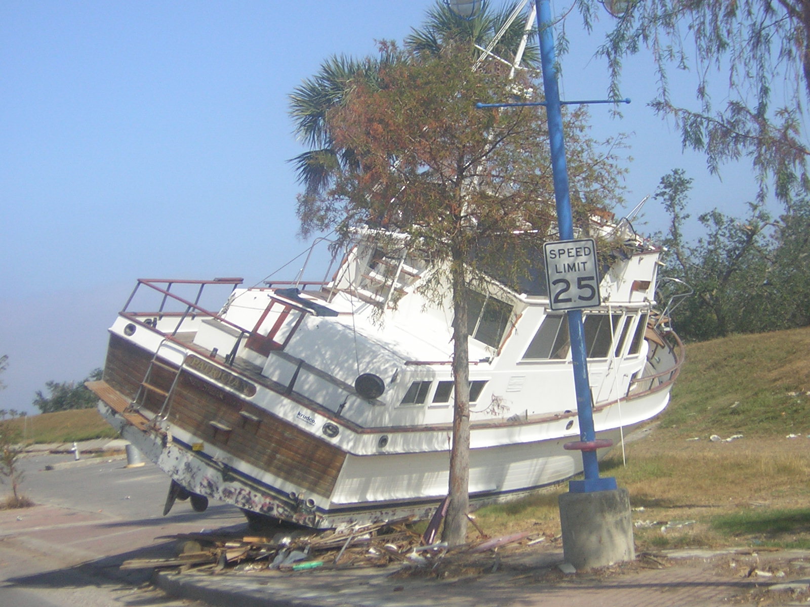 grounded boat