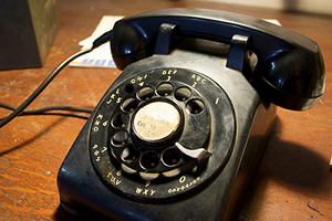 An old black phone
