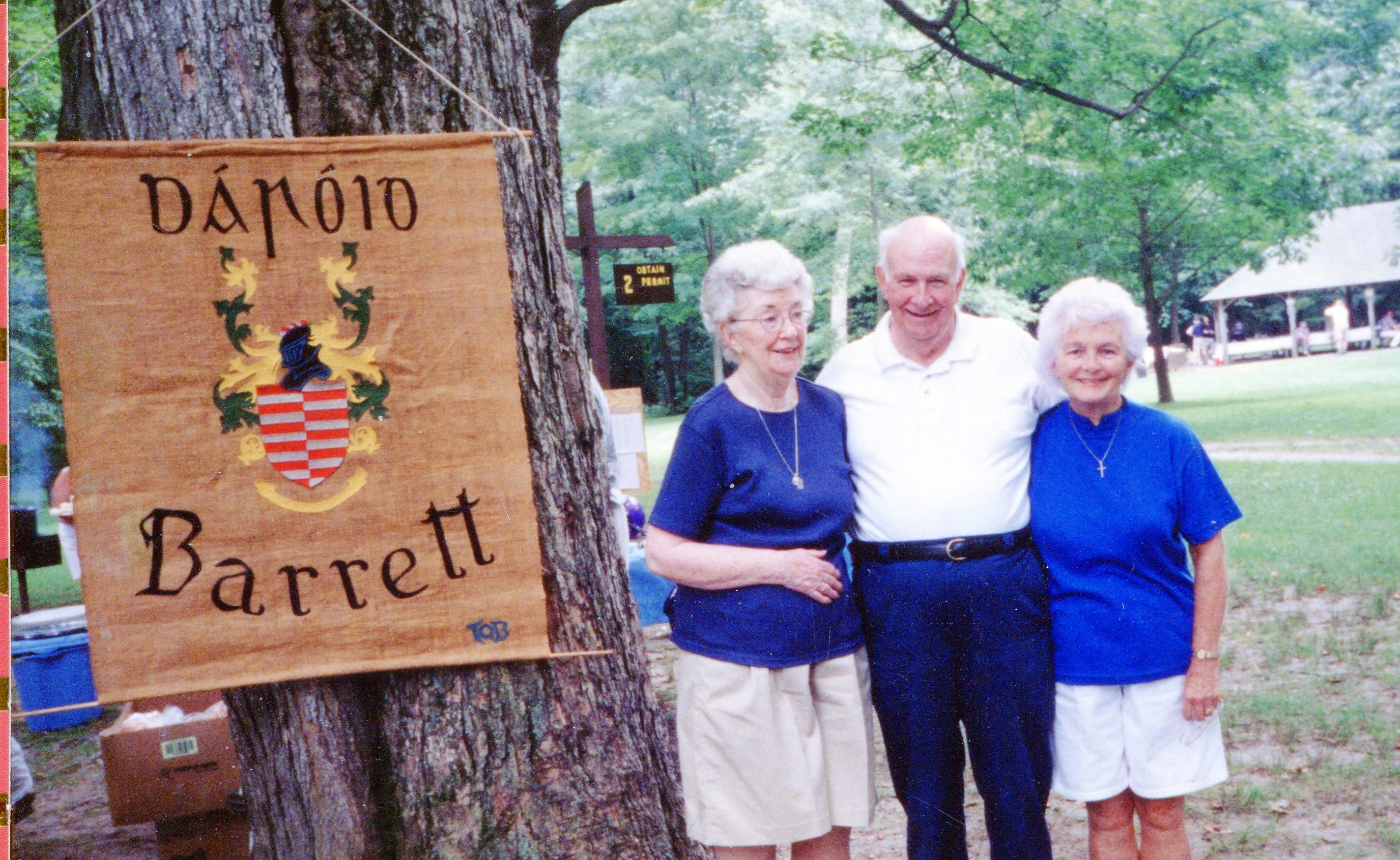 banner hung on tree